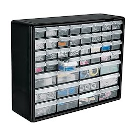 Truper ORG-44, Organizador con 44 gavetas ranuras para montarse en pared