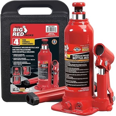 BIG RED Torin T90413 - Gato de Botella hidráulica con Estuche de Transporte, Capacidad de 4 toneladas (8 Libras)