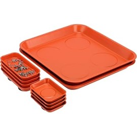 KEILEOHO Juego de bandejas magnéticas de 10 piezas, bandejas magnéticas de acero inoxidable, bandeja magnética para herramienta