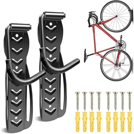 Paquete de 2 Soporte de pared para bicicleta, Soportes para bicicletas montados en la pared, Soportes para bicicletas en la par