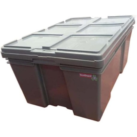 Cajas de Plástico Apilable Uso Rudo, SnapON, MXOSN-001, 1 Pza, 35kg, 60x40x28cm, Apilable, Polietileno, Color Gris.