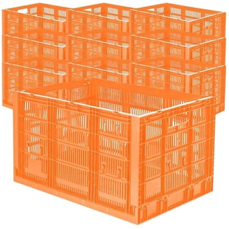 Cajas Plegables Usos Múltiples, MechaBox34, MXHXG-006, 10 Pzas, 25kg, 40x60x34cm, Apilable y Colapsable, Polietileno, Color Nar