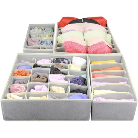 PUBAMALL Closet Underwear Organizer Drawer Divide by para ropa interior, sujetadores, calcetines, corbatas, pañuelos (Un juego 