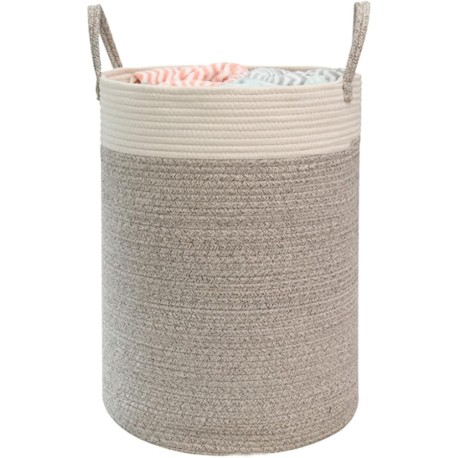 PUBAMALL Cesta de cuerda de algodón, para sala de estar, dormitorio, cuarto de niños, cuarto de lavandería,40 X 55CM