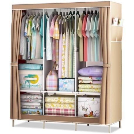 PUBAMALL Closet Organizador de Ropa, Armario portátil del Dormitorio, clasificador de Almacenamiento de Ropa