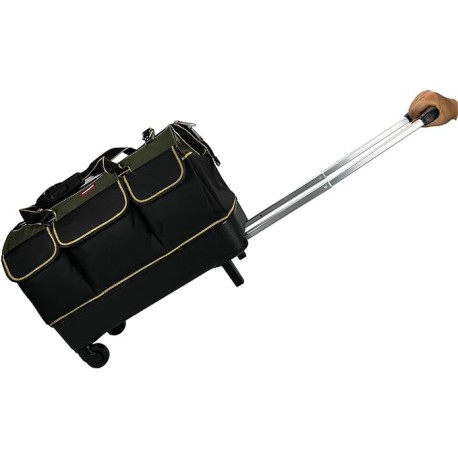 Justzon - Bolsa de herramientas con ruedas para electricista HVAC organizador de bolsas de herramientas, varilla de tracción oc