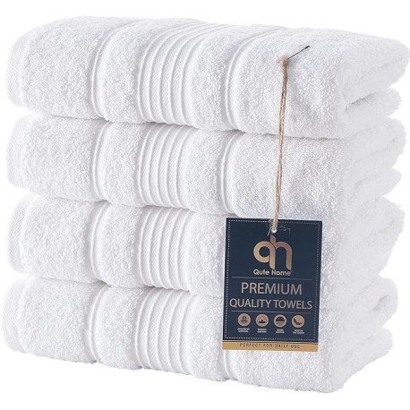 Qute Home - Juego de toallas de baño, 100% algodón turco, toallas de baño de alta calidad, suaves y absorbentes, juego incluye 
