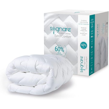 Sognare Cubre Colchón Fussion Extra Confort Tamaño King Size con 60% más Relleno, 100% algodón, Lavable e Hipoalergénico 100 No