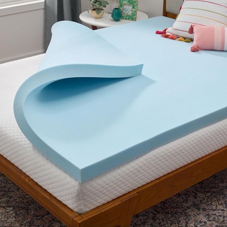 Linenspa Sobrecolchón de Memory Foam con Gel - Ablanda tu Colchón Duro o Prolonga la Vida de tu Colchón - Profundidad de 7.5cm 