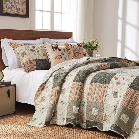 Greenland Home Sedona - Juego de edredón de 5 Piezas, tamaño King/Cal King, Color Gris