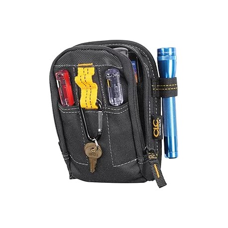 Custom Leathercraft CLC 1504 - Bolsa Multiusos para Herramientas, 9 Bolsillos, Negro, pequeño