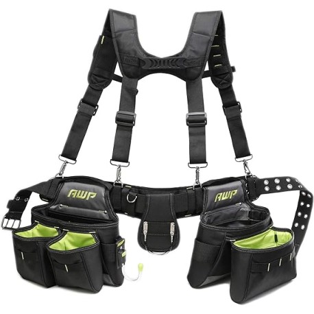 AWP Trapjaw - Plataforma de herramientas de poliéster para construcción general | TrapJaw con tirantes, negro, verde