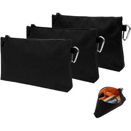 CHENGBAO Paquete de Herramientas Premium con Cierre,bolsa de almacenamiento multiusos,3 bolsas (negro-3)