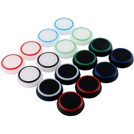 Alomia 16 Pack Gomitas para thumbstick de Silicona. Gomitas Texturizadas. Compatibles con PS5, Xbox.