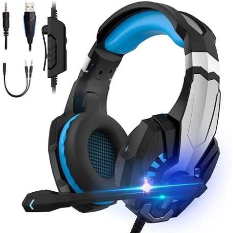 TXG Auriculares para Juegos, Auriculares para Juegos con Aislamiento de Ruido con Cable, Auriculares Gamer con Microfono, Audif