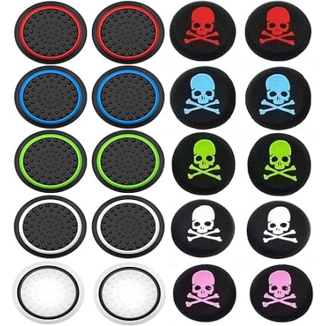 GARCIAS Thumb Grip Stick Cover, 20 Pzs Nuevos Controles inalámbricos de Silicona analógica Gomitas Texturizadas para PS4, PS3, 