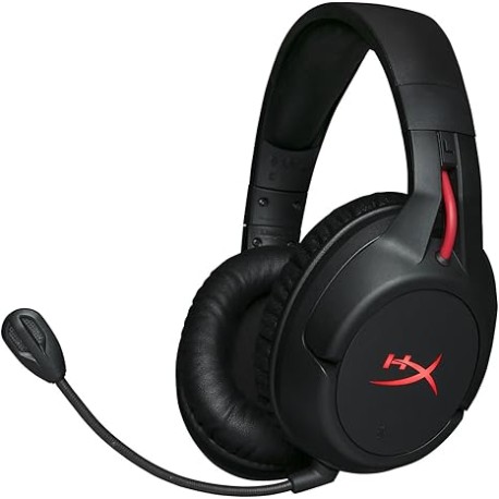 HyperX Cloud Flight - Audífonos para gaming inalámbricos, Batería de larga duración, Micrófono desmontable con cancelación de r