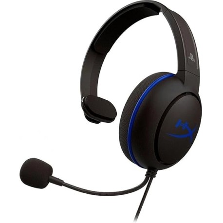 HyperX Cloud Chat Headset – Audífonos para chat con licencia oficial PS4, Monoaural, Comunicación nítida para chat, Diseño livi