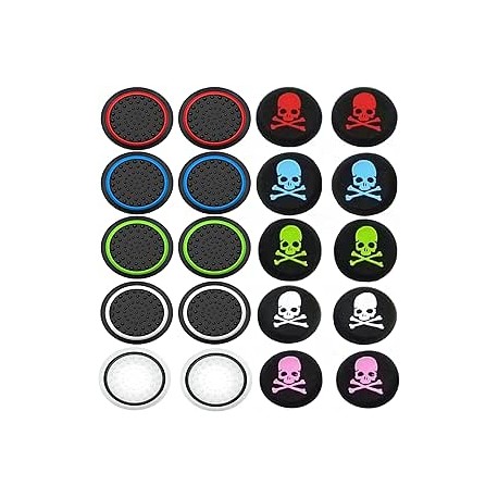 GARCIAS Thumb Grip Stick Cover, 20 Pzs Nuevos Controles inalámbricos de Silicona analógica Gomitas Texturizadas para PS4, PS3, 