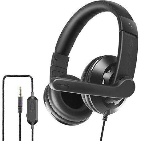 Pop Shope Audifonos Alambrico Gamer - Cómodas Almohadillas de Espuma, con Headset Estéreo, Controladores de 40 mm, Clavija de 3