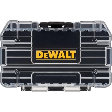 DEWALT ToughCase - Caja de herramientas para piezas pequeñas, organizador de 1 compartimento, cierre de clip para cierre seguro