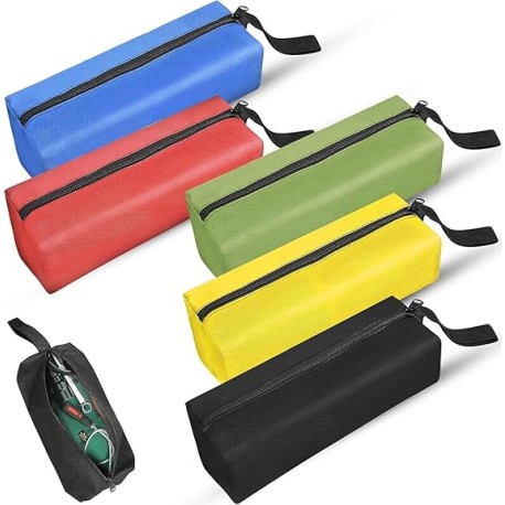 VASA NAMA Paquete de 5 Bolsas de Herramientas con Cierr, Gran Capacidad 30x10x10cm, Bolsa de Almacenamiento Multiuso, Organizad