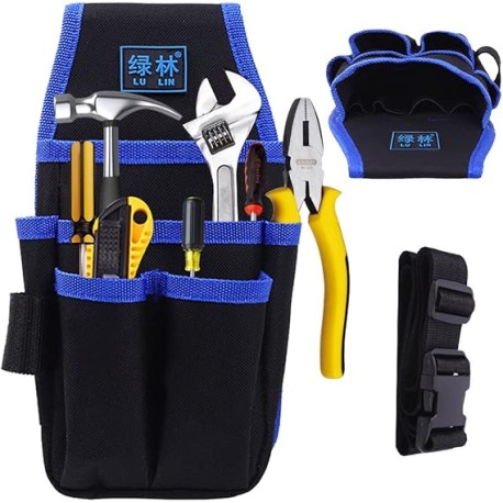 Bolsa de Herramientas Porta Almacenamiento - Portátil Riñonera Bolsos Portaherramientas de Cinturón Ajustable Profundidad para 