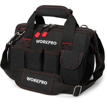 WORKPRO W081020A bolsa de almacenamiento compacta para herramientas, boca ancha superior, 12 pulgadas
