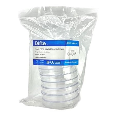 Caja Petri Completa De Poliestireno 90x15mm. Pk 60 Pzs. (10)