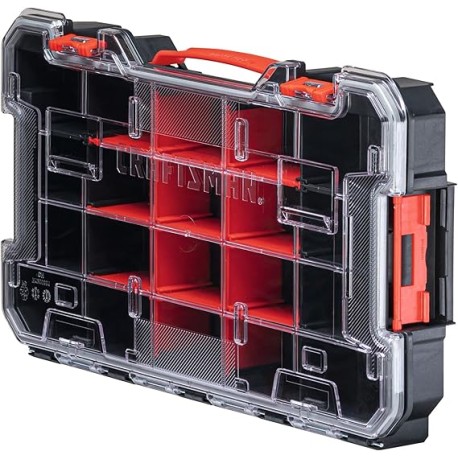 CRAFTSMAN VERSASTACK Organizador de almacenamiento, organizador de piezas pequeñas, 20 compartimentos, tapa incluye cierre segu