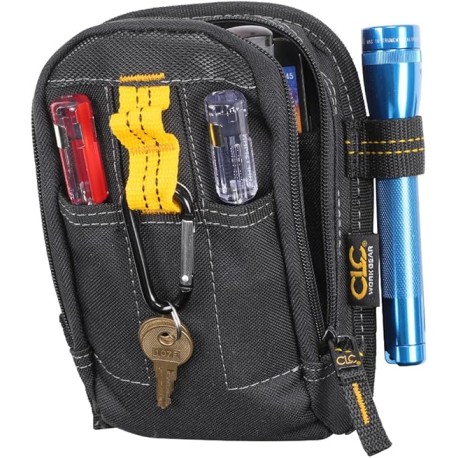 Custom Leathercraft CLC 1504 - Bolsa Multiusos para Herramientas, 9 Bolsillos, Negro, pequeño