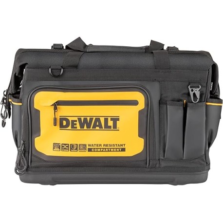DEWALT - Bolsa de herramientas, resistente al agua, parte inferior dura, 20 pulgadas, bolsa de herramientas profesional con org
