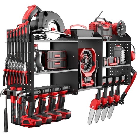 Organizador de herramientas eléctricas, soporte de pared, organizador de herramientas de taladro, estante de almacenamiento de 