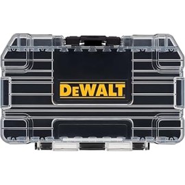 DEWALT ToughCase - Caja de herramientas para piezas pequeñas, organizador de 1 compartimento, cierre de clip para cierre seguro