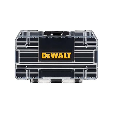 DEWALT ToughCase - Caja de herramientas para piezas pequeñas, organizador de 1 compartimento, cierre de clip para cierre seguro