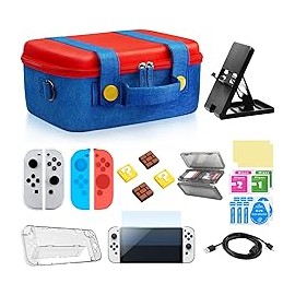 Switch Funda de Viaje Compatible con Nintendo Switch, Funlab Estuche Switch Rígido y Protector, Case bundle de Almacenamiento p