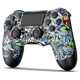 LRSKKD Wireless Controller Compatible with Ps4/Ps4 Slim/Ps4 Pro, Wireless Gams Controller with Dual Vibration, 6-Axis Motion, A