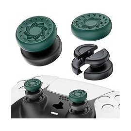 PlayRealm - Extensor de Palanca de Pulgar sin caída y Cubierta de Agarre de Silicona, 2 Juegos para Driver PS5 y PS4 (Verde Whi