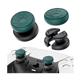 PlayRealm Extensor de barra de pulgar sin caídas y cubierta de agarre de silicona, 2 juegos para driver PS5 y PS4 (verde turbo)