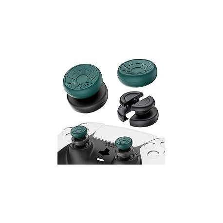 PlayRealm Extensor de barra de pulgar sin caídas y cubierta de agarre de silicona, 2 juegos para driver PS5 y PS4 (verde turbo)