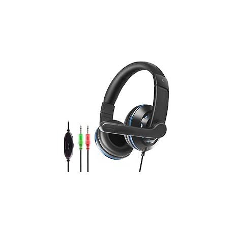 Audifonos para Gamer con Cable, Headset para Juegos con Sonido Estéreo HD, Sensor Magnético de Neodimio de 40 MM, Interruptor d