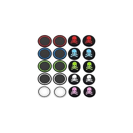 GARCIAS Thumb Grip Stick Cover, 20 Pzs Nuevos Controles inalámbricos de Silicona analógica Gomitas Texturizadas para PS4, PS3, 