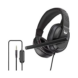 Pop Shope Audifonos para Gamer con Cable, Headset para Juegos con Micrófono Ajustable 120 Grados, Controladores de 40 mm, Compa