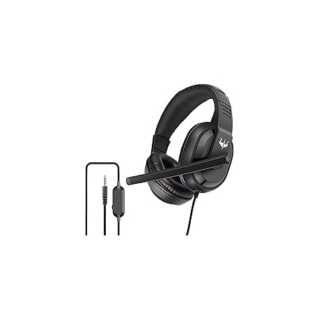 Pop Shope Audifonos para Gamer con Cable, Headset para Juegos con Micrófono Ajustable 120 Grados, Controladores de 40 mm, Compa