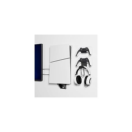 GENIALISS Base Soporte De Pared para Playstation 5 Slim Digital y Disco/Fat Primera Generacion + Base para Controles de Ps5 Dua